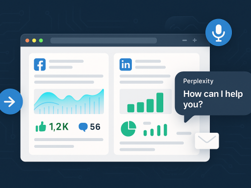 Social media analytics dashboard with graphs and engagement metrics.