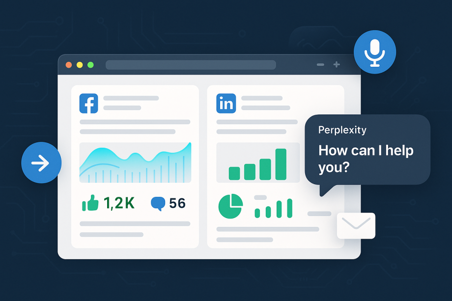 Social media analytics dashboard with graphs and engagement metrics.