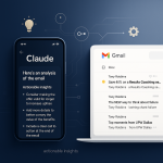 Mobile app analyzing email insights with actionable suggestions.